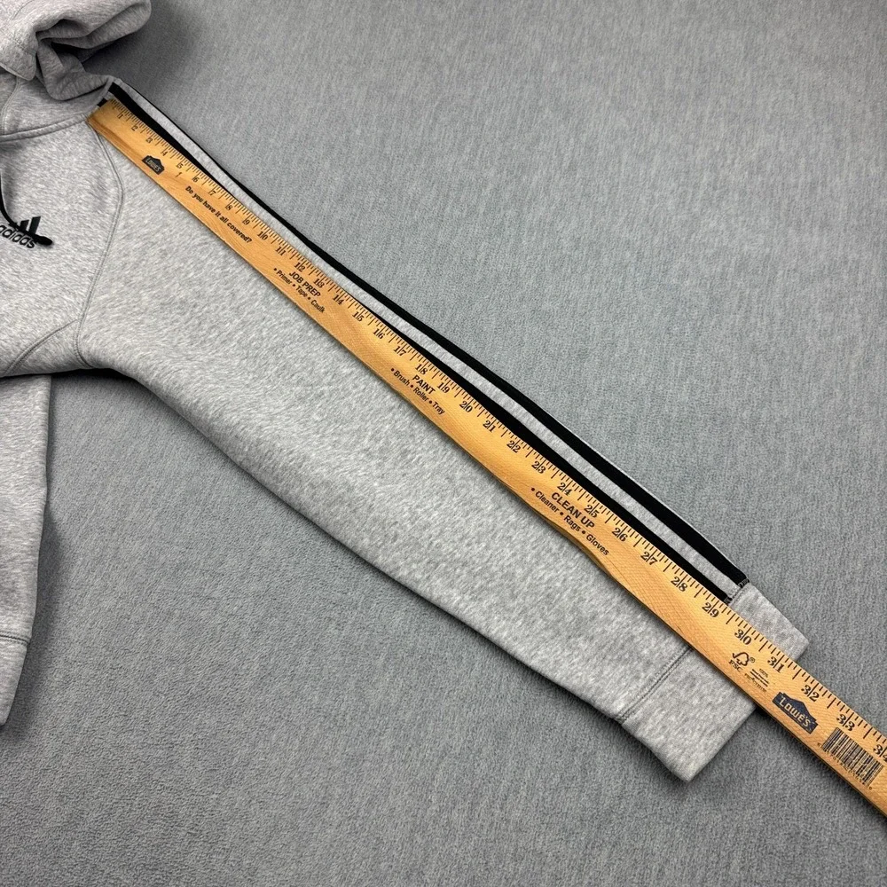 Adidas Hoodie‎ Mens XL Gray Essentials Fleece 3-Stripes Full Zip Hoodie Classic